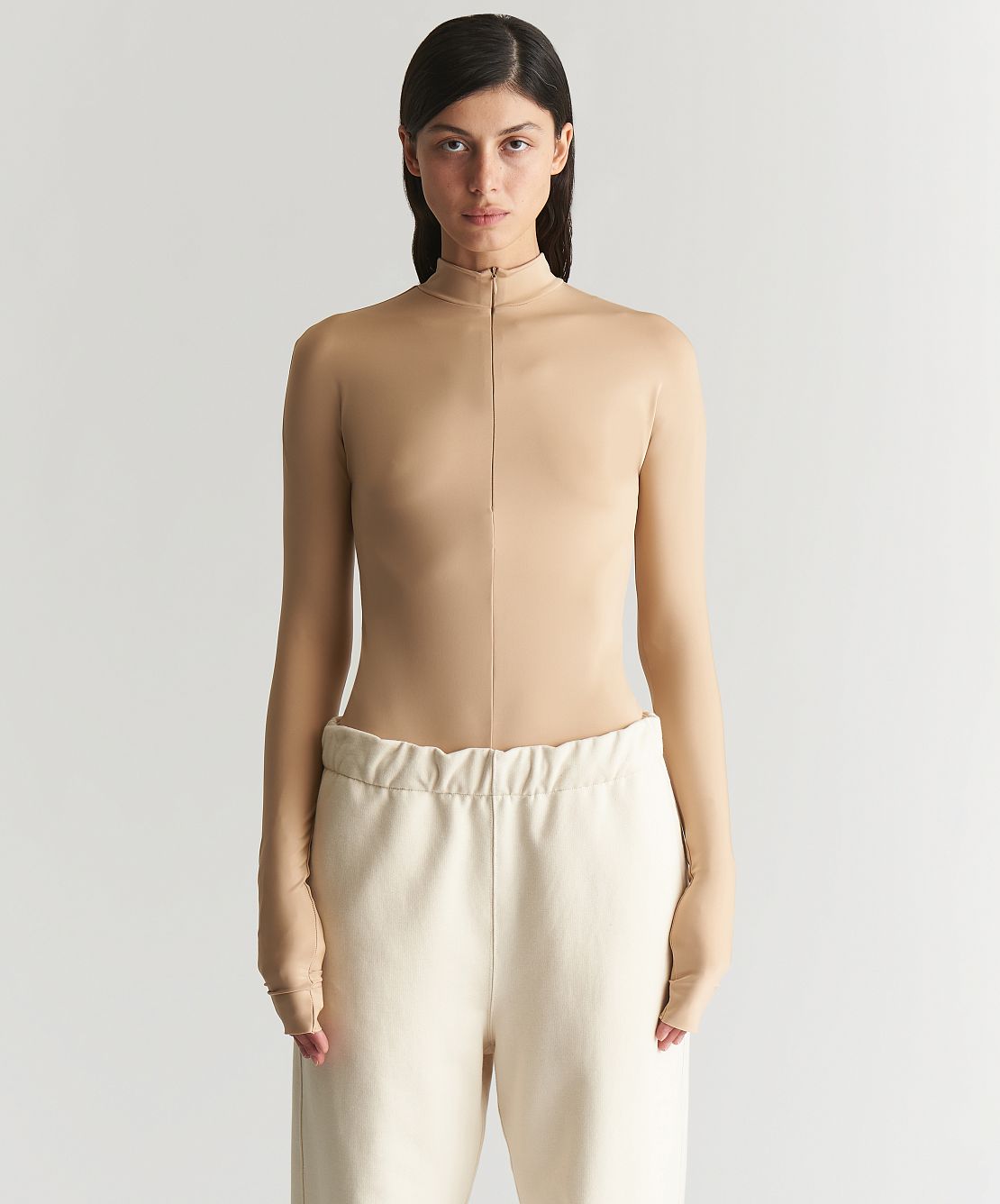 Zip-up bodysuit, knitted collection